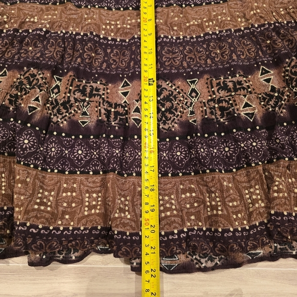 Relativity Womens 14 Patterned Gold MetallicAccents Skirt Unlined. - Picture 6 of 7